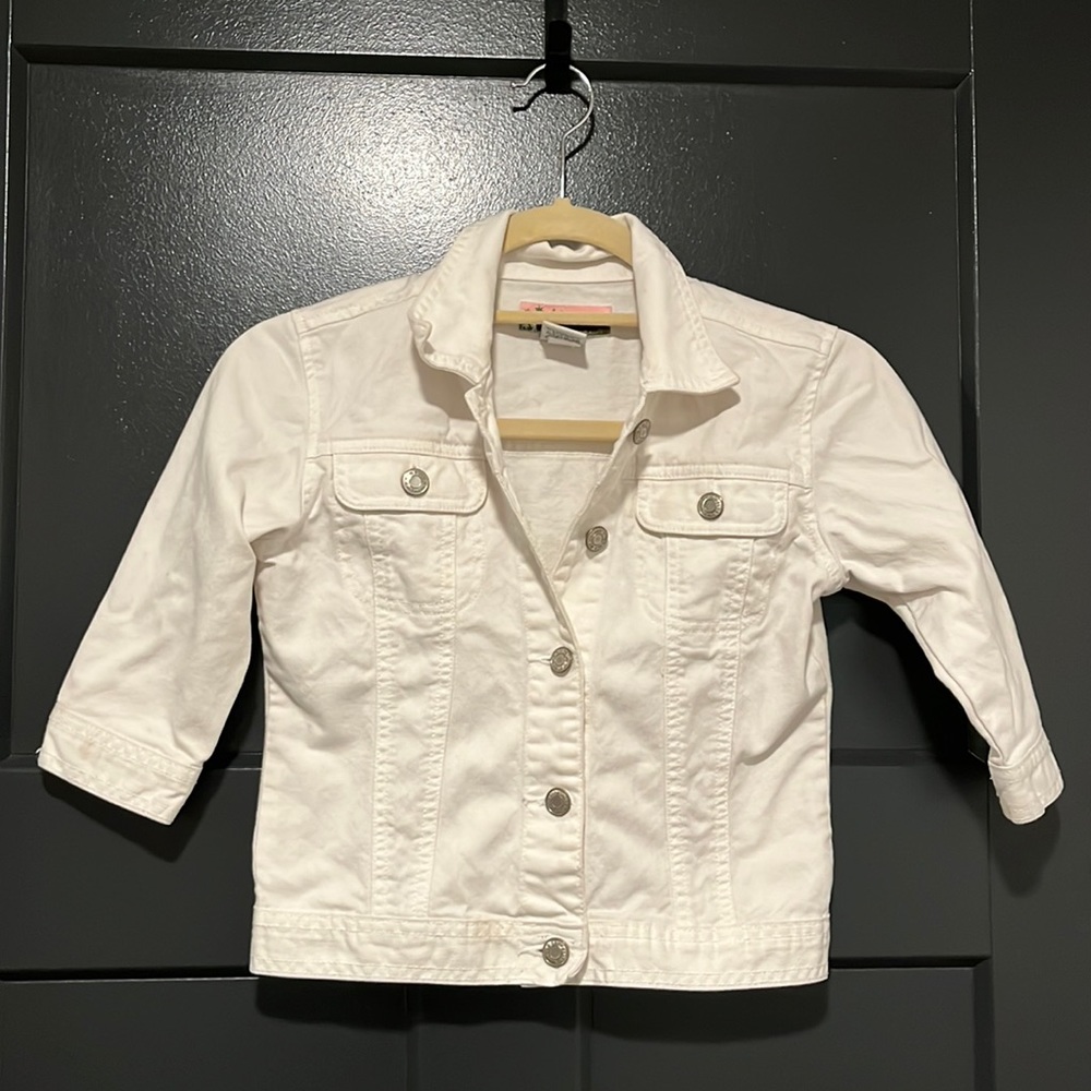 Girls Old Navy White Denim Jacket